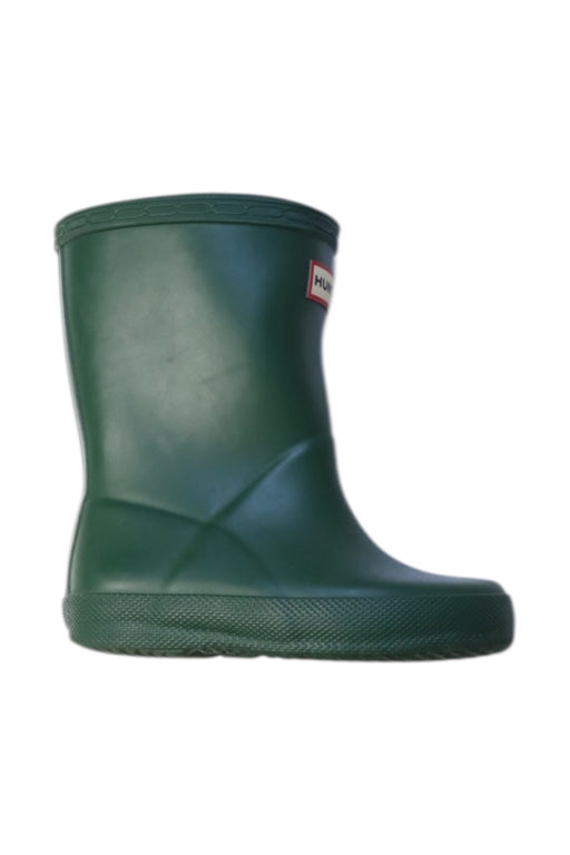 A Green Rain Boots from Hunter in size 18-24M for neutral. (Front View)