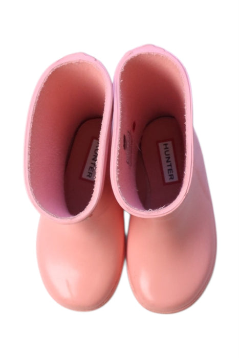 A Pink Rain Boots from Hunter in size 18-24M for neutral. (Back View)