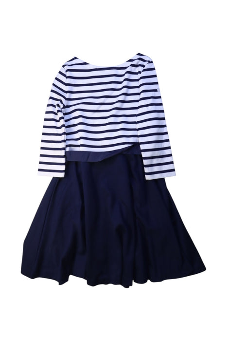 A Navy Long Sleeve Dresses from Polo Ralph Lauren in size 8Y for girl. (Back View)