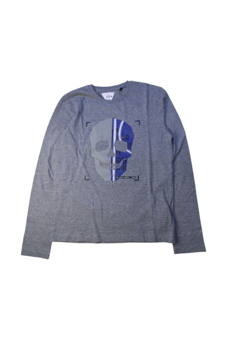 A Grey Long Sleeve T Shirts from IKKS in size 12Y for boy. (Front View)