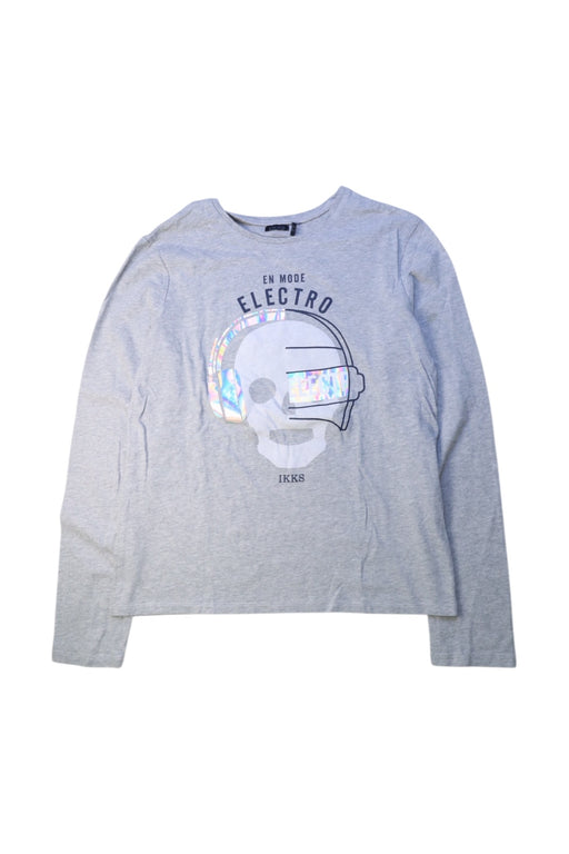 A Grey Long Sleeve T Shirts from IKKS in size 14Y for boy. (Front View)