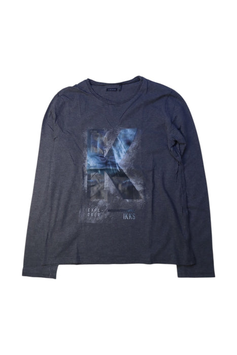 A Blue Long Sleeve T Shirts from IKKS in size 12Y for boy. (Front View)