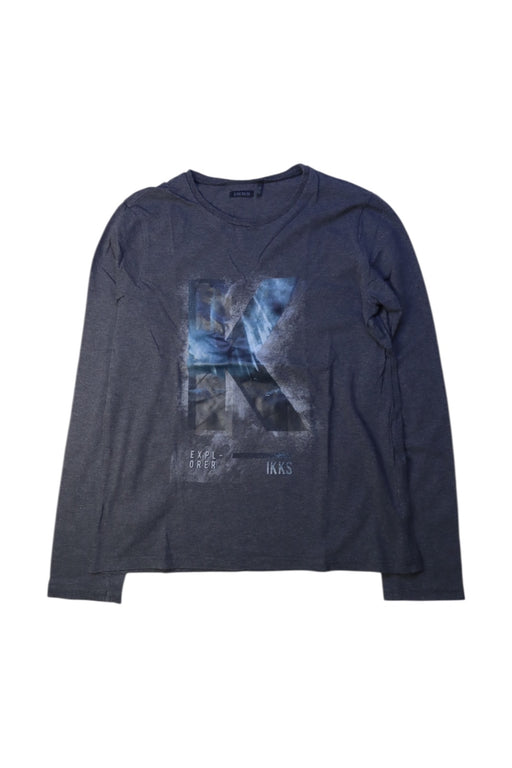 A Blue Long Sleeve T Shirts from IKKS in size 12Y for boy. (Front View)