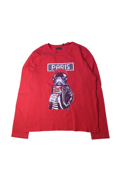 A Red Long Sleeve T Shirts from IKKS in size 12Y for boy. (Front View)