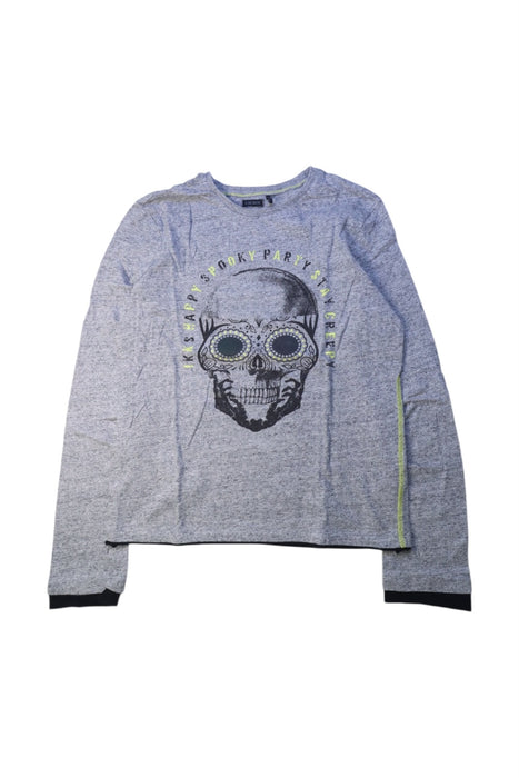 A Grey Long Sleeve T Shirts from IKKS in size 12Y for boy. (Front View)