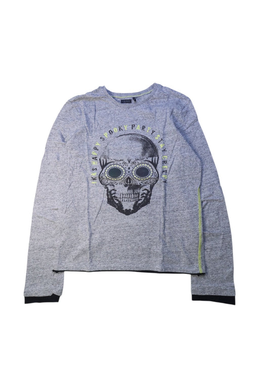 A Grey Long Sleeve T Shirts from IKKS in size 12Y for boy. (Front View)