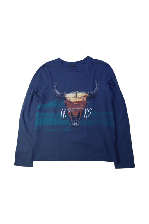 A Navy Long Sleeve T Shirts from IKKS in size 12Y for boy. (Front View)