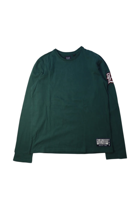 A Green Long Sleeve T Shirts from IKKS in size 12Y for boy. (Front View)