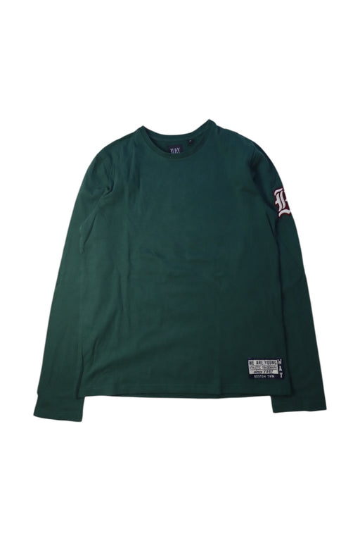 A Green Long Sleeve T Shirts from IKKS in size 12Y for boy. (Front View)