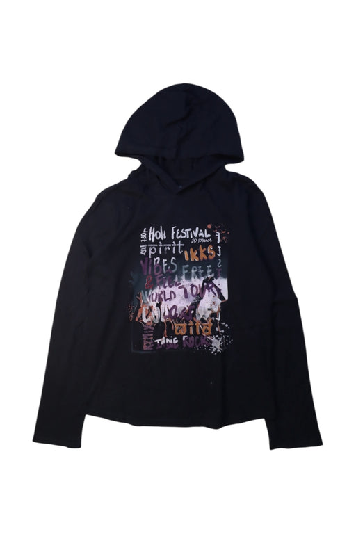 A Black Hooded Sweatshirts from IKKS in size 12Y for boy. (Front View)