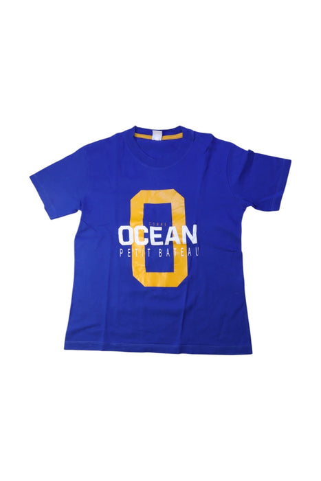 A Blue Short Sleeve T Shirts from Petit Bateau in size 12Y for boy. (Front View)