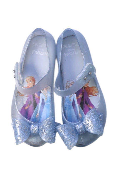 A Silver Flats from Mini Melissa in size 5T for girl. (Back View)