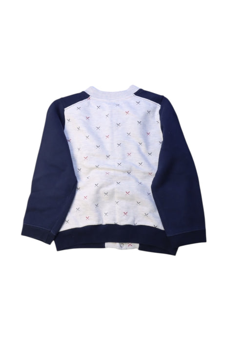 A White Cardigans from Petit Bateau in size 6T for boy. (Back View)