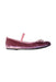 A Burgundy Flats from Pretty Ballerinas in size 7Y for girl. (Front View)