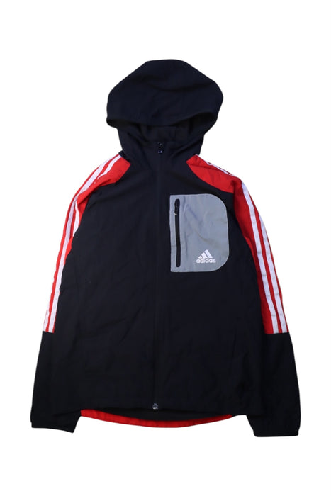 A Black Lightweight Jackets from Adidas in size 10Y for neutral. (Front View)