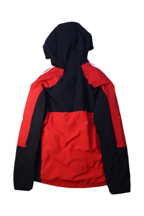 A Black Lightweight Jackets from Adidas in size 10Y for neutral. (Back View)