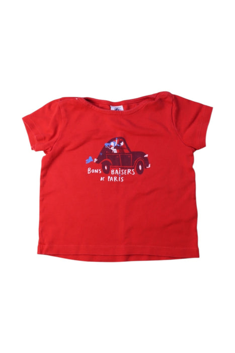A Red Short Sleeve T Shirts from Petit Bateau in size 3T for boy. (Front View)