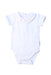 A White Short Sleeve Bodysuits from Jacadi in size 6-12M for boy. (Front View)