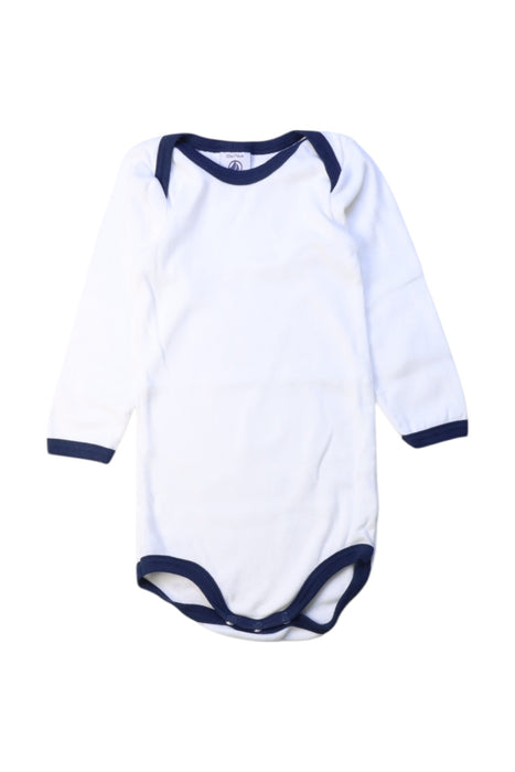 A White Long Sleeve Bodysuits from Petit Bateau in size 6-12M for boy. (Front View)