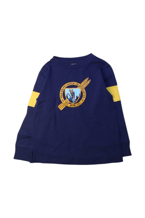 A Navy Long Sleeve T Shirts from Polo Ralph Lauren in size 3T for boy. (Front View)