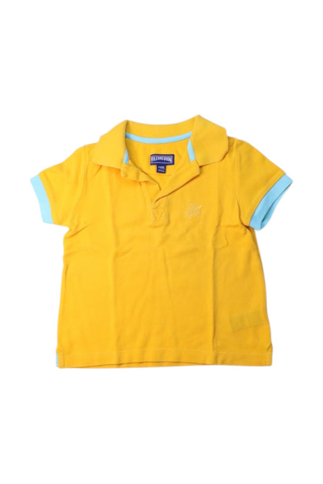 A Yellow Short Sleeve Polos from Vilebrequin in size 4T for boy. (Front View)
