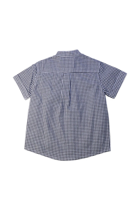 A Blue Short Sleeve Shirts from Le Petit Society in size 3T for boy. (Back View)