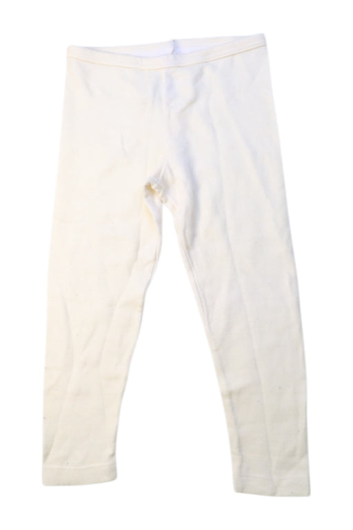 A White Leggings from Petit Bateau in size 3T for girl. (Front View)