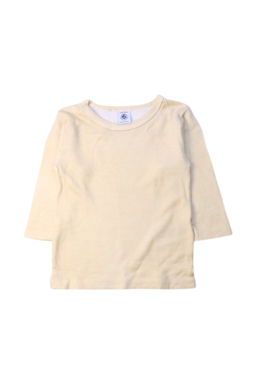 A Ivory Long Sleeve T Shirts from Petit Bateau in size 2T for girl. (Front View)