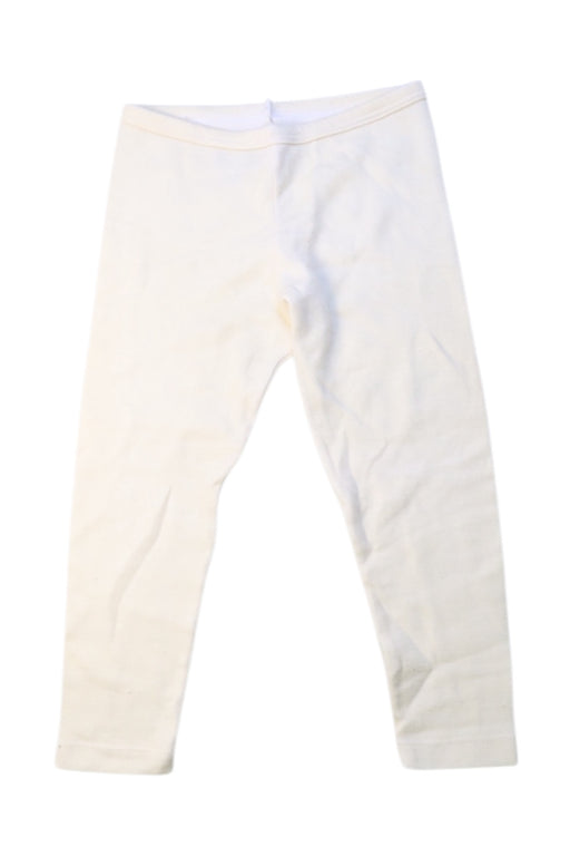 A White Leggings from Petit Bateau in size 3T for girl. (Front View)