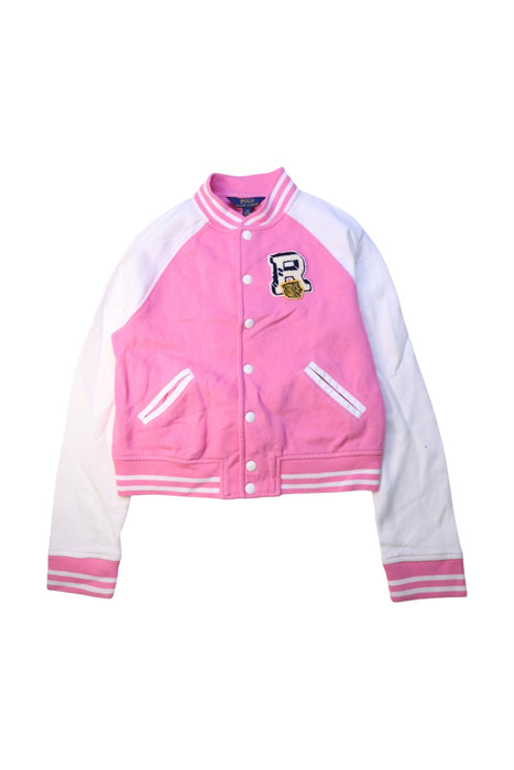 A Pink Lightweight Jackets from Polo Ralph Lauren in size 12Y for girl. (Front View)