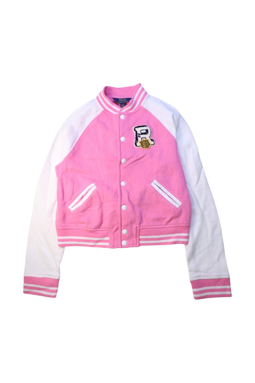 A Pink Lightweight Jackets from Polo Ralph Lauren in size 12Y for girl. (Front View)