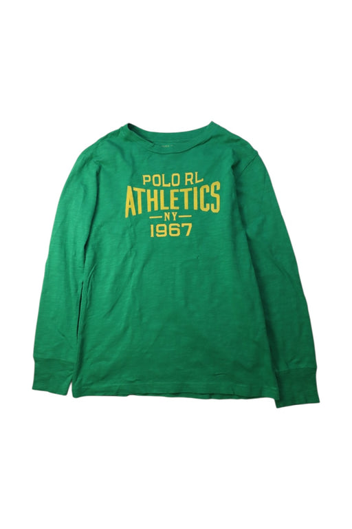 A Green Long Sleeve T Shirts from Polo Ralph Lauren in size 10Y for boy. (Front View)