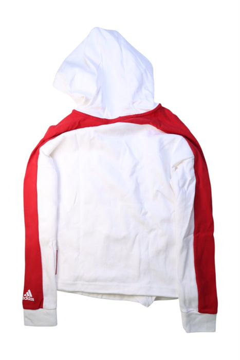 A White Hooded Sweatshirts from Adidas in size 14Y for girl. (Back View)