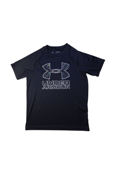 A Black Short Sleeve T Shirts from Under Armour in size 14Y for boy. (Front View)