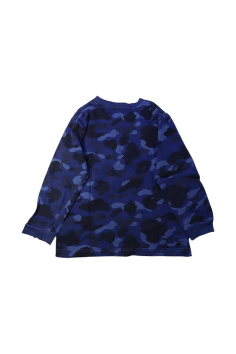 A Navy Long Sleeve T Shirts from Bape by A Bathing Ape in size 7Y for boy. (Back View)