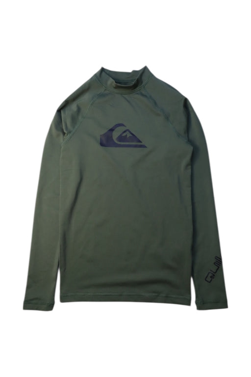 A Green Rash Guards from Quiksilver in size 10Y for boy. (Front View)