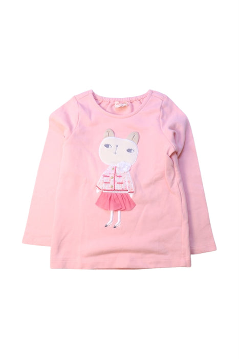 A Pink Long Sleeve Tops from Momonittu in size 4T for girl. (Front View)