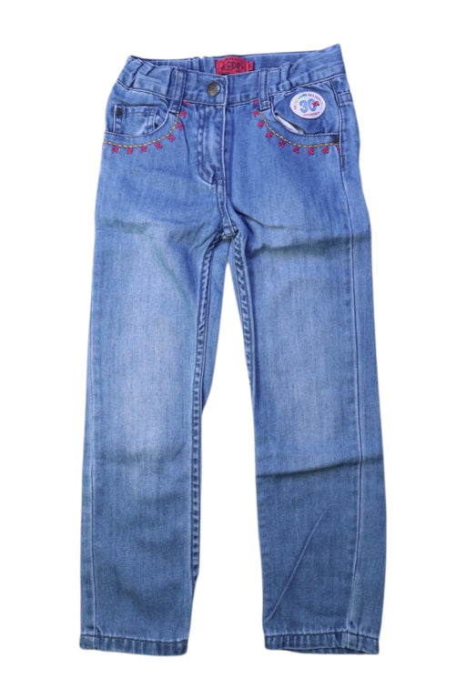A Blue Jeans from La Compagnie des Petits in size 4T for girl. (Front View)