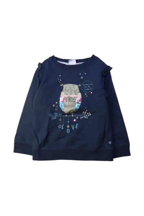 A Blue Crewneck Sweatshirts from La Compagnie des Petits in size 4T for girl. (Front View)