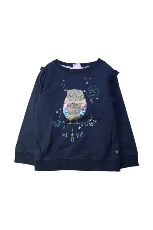 A Blue Crewneck Sweatshirts from La Compagnie des Petits in size 4T for girl. (Front View)
