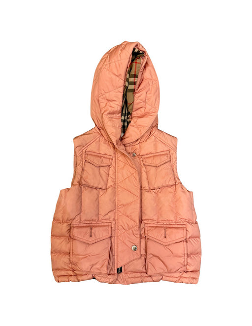 A Pink Outerwear Vests from Burberry in size 3T for girl. (Front View)