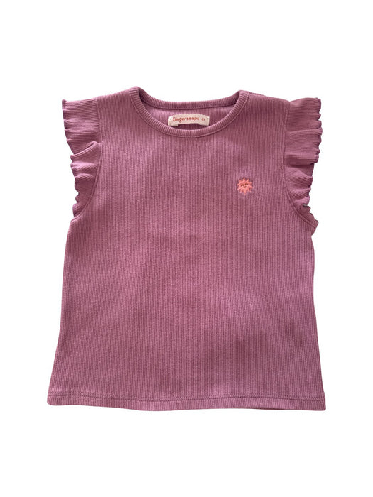 A Purple Sleeveless T Shirts from Gingersnaps in size 4T for girl. (Front View)