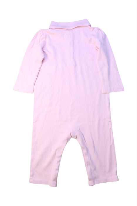 A Pink Long Sleeve Rompers from Ralph Lauren in size 6-12M for girl. (Back View)
