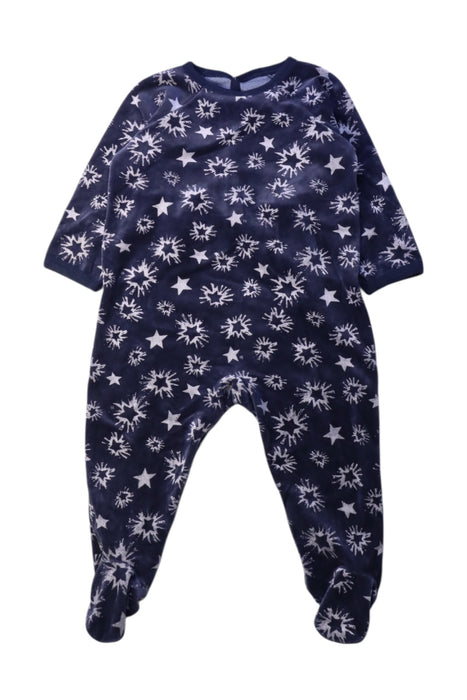 A Navy Onesies from Petit Bateau in size 6-12M for boy. (Front View)