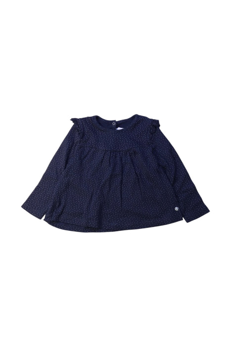 A Navy Long Sleeve Tops from Petit Bateau in size 12-18M for girl. (Front View)
