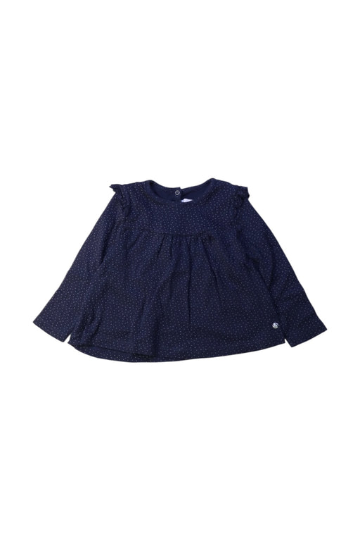 A Navy Long Sleeve Tops from Petit Bateau in size 12-18M for girl. (Front View)