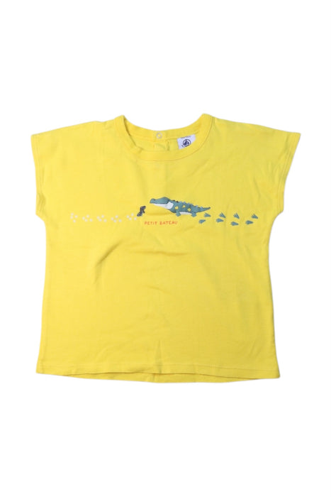 A Yellow Short Sleeve T Shirts from Petit Bateau in size 3T for girl. (Front View)