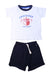 A White Shorts Sets from Petit Bateau in size 3T for boy. (Front View)
