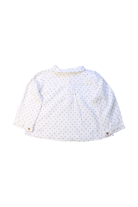 A White Long Sleeve Shirts from Nanos in size 12-18M for girl. (Back View)