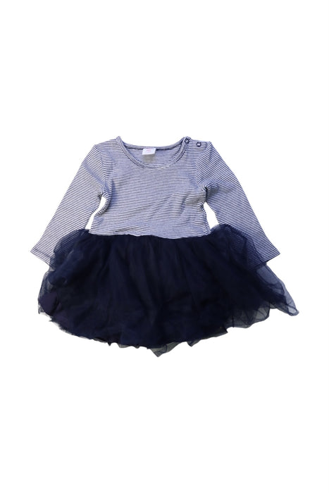 A Navy Long Sleeve Dresses from Seed in size 12-18M for girl. (Front View)